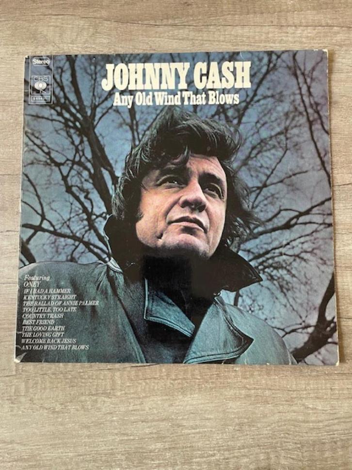 LP Johnny Cash - Any Old Wind That Blows - 1973, Cd's en Dvd's, Vinyl | Country en Western, Gebruikt, 12 inch, Ophalen of Verzenden