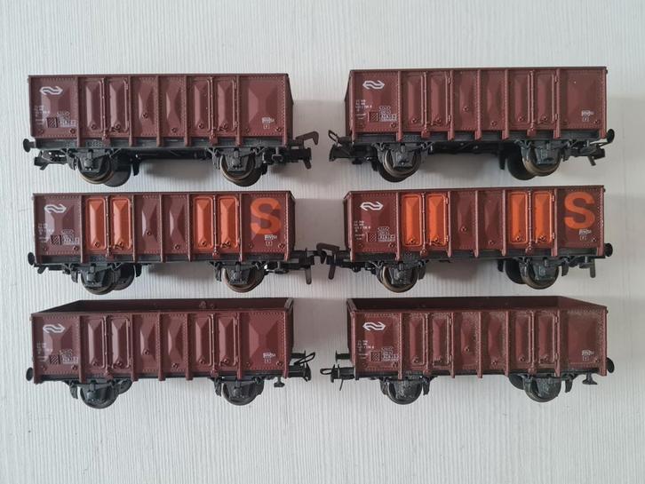 6 Roco NS openbakwagons H0, Hobby en Vrije tijd, Modeltreinen | H0, Gebruikt, Wagon, Gelijkstroom, Roco, NS, Ophalen of Verzenden