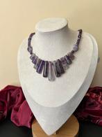 Amethist chevron geluk intuïtie meditatie magie, Sieraden, Tassen en Uiterlijk, Kettingen, Paars, Nieuw, Ophalen of Verzenden