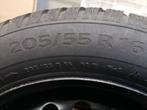 Stalen velgen met Conti winterbanden TS 860, 205/55 R16 91H, Auto-onderdelen, Banden en Velgen, Ophalen, Gebruikt, 16 inch, Band(en)