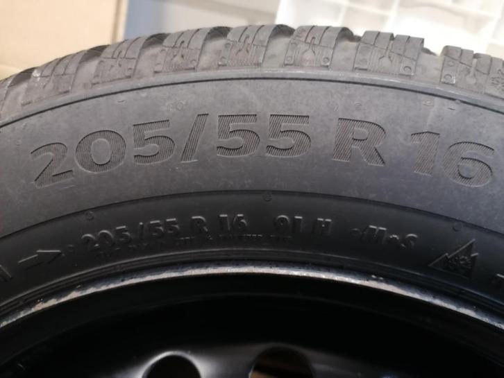 Stalen velgen met Conti winterbanden TS 860, 205/55 R16 91H, Auto-onderdelen, Banden en Velgen, Band(en), Winterbanden, 16 inch