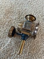 Antieke messing koetslantaarn - wandlamp, Ophalen, Gebruikt, Glas