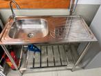 RVS Spoelbak met Onderstel, Doe-het-zelf en Verbouw, Werkbanken, Ophalen, Gebruikt
