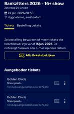 2x Bankzitters goldencirkel plekken 24 januari 20:30 16+, Twee personen