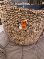 Mooie plantenmand van gevlochten materiaal, 25 tot 40 cm, Overige materialen, Rond, Binnen