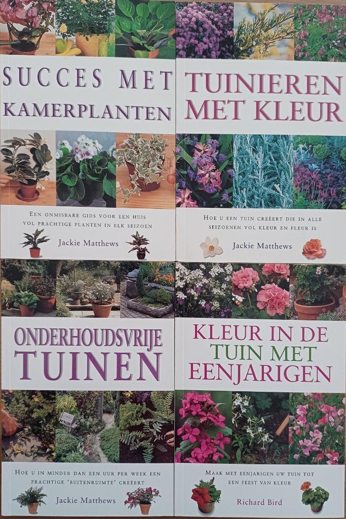 4 boekjes over tuinieren en kamerplanten - Jackie Matthews, Boeken, Wonen en Tuinieren, Zo goed als nieuw, Tuinieren en Tuinplanten