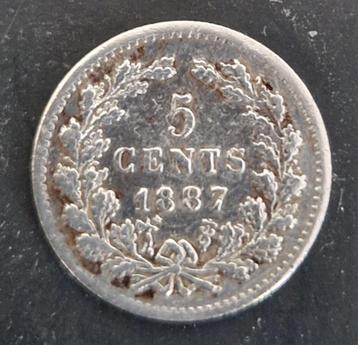 Nederland 1887 - 5 cent - Koning Willem lll beschikbaar voor biedingen
