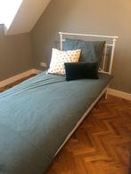 Mooi wit smeedijzeren bed te koop!, Ophalen, 85 tot 100 cm, Zo goed als nieuw, Matras