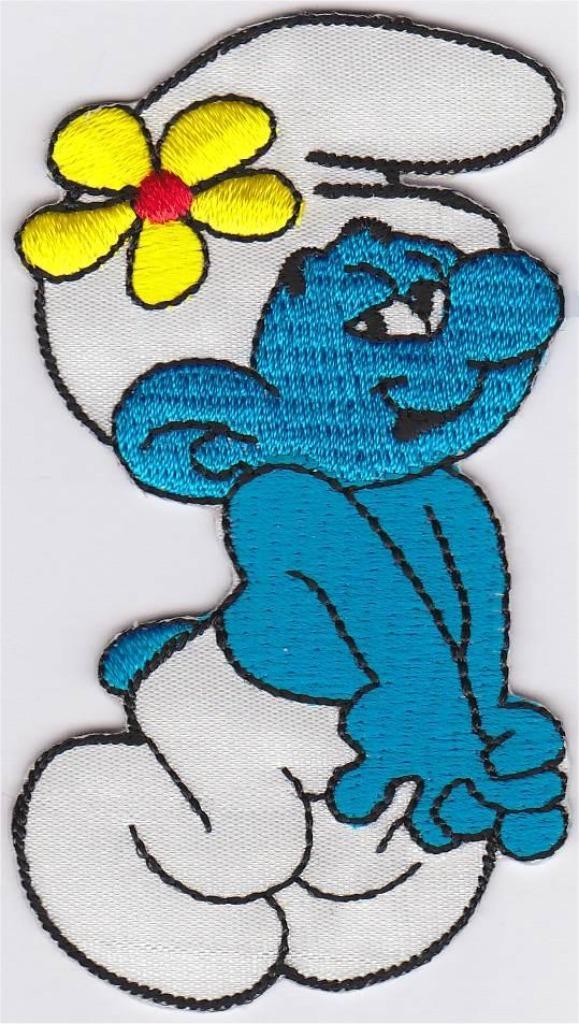 Smurfen stoffen opstrijk patch embleem #4, Verzamelen, Kleding en Patronen, Nieuw, Shirt, Ophalen of Verzenden