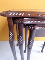 Vintage Engelse mimiset, miniset, nesting tables, tafeltjes, Gebruikt, Vintage, Ophalen of Verzenden, Nvt