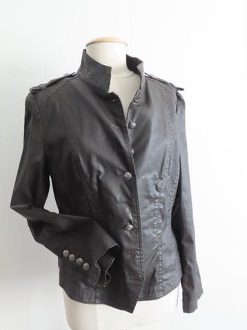 La Ligna Vrouwelijk/Stoer Wax blazer met fraaie details 42 beschikbaar voor biedingen