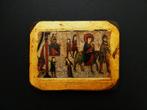 Icoon De vlucht naar Egypte omrand met bladgoud Maria Jezus, Antiek en Kunst, Ophalen of Verzenden