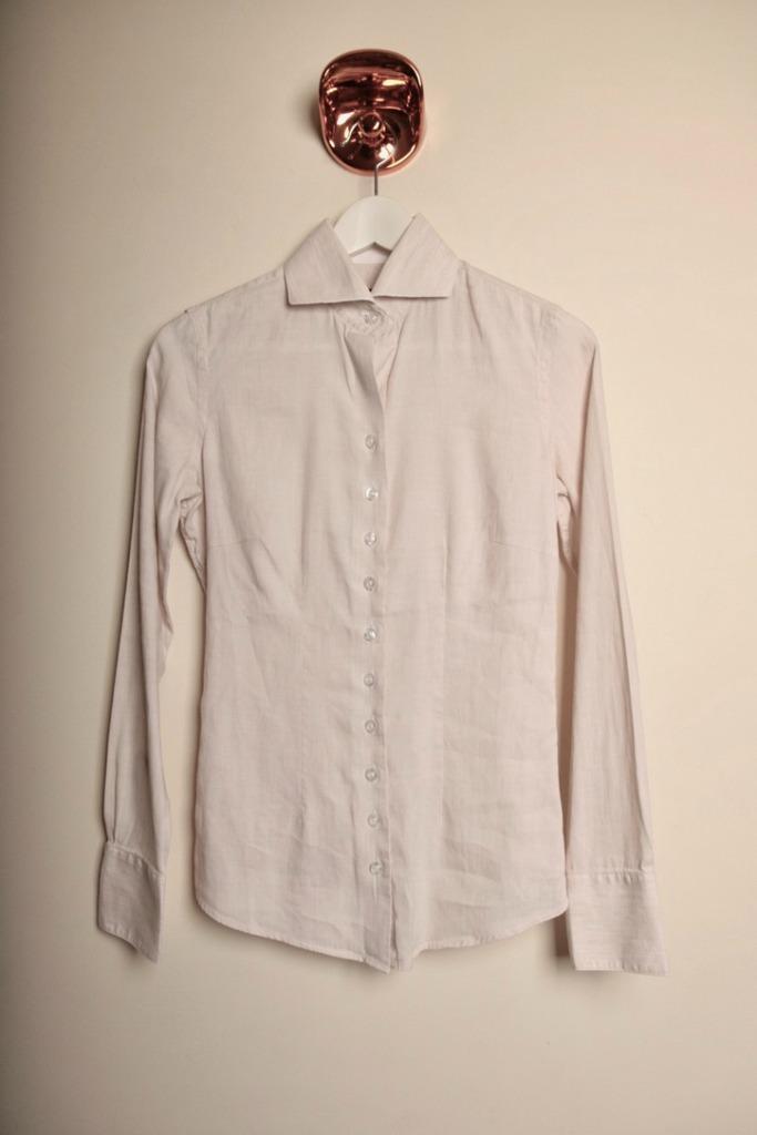 CAVALLARO prachtig slimfit shirt linnen/katoen 34 Wpr € 100,, Kleding | Dames, Blouses en Tunieken, Zo goed als nieuw, Maat 34 (XS) of kleiner