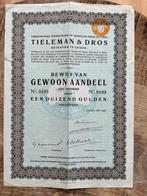 TIELEMAN & DROS Bewijs van GEWOON AANDEEL, Postzegels en Munten, Aandelen en Waardepapieren, Ophalen of Verzenden, Aandeel