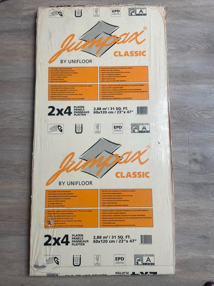 Jumpax Classic Vloerplaten nieuw in verpakking, Doe-het-zelf en Verbouw, Vloerdelen en Plavuizen, Nieuw, Overige typen, Overige materialen
