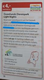 Ouwehands Dierenpark Light Nights kortingsbon, Tickets en Kaartjes, Drie personen of meer, Kortingskaart