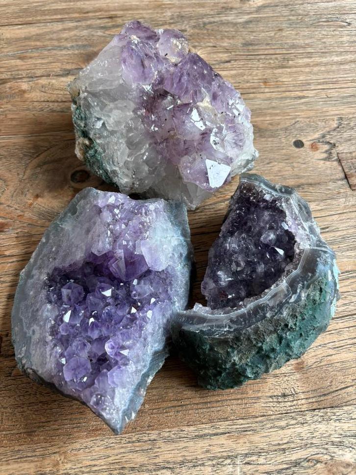 Amethist Edelsteen Stukken - Prachtige Collectie, Verzamelen, Mineralen en Fossielen, Mineraal, Ophalen of Verzenden