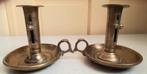 2 Antieke koperen blakers met schuif mechanisme, Antiek en Kunst, Antiek | Kandelaars, Ophalen of Verzenden, Koper of Brons