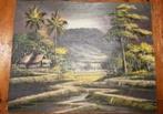 Schilderij Olieverf doek indonesie, Antiek en Kunst, Ophalen