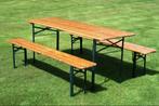 Bierbank picknick tafel set te HUUR, Ophalen of Verzenden, Zo goed als nieuw, Rechthoekig
