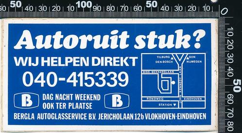 Sticker: Bergla Autoglasservice - Vlokhoven Eindhoven (2), Verzamelen, Stickers, Zo goed als nieuw, Bedrijf of Vereniging, Verzenden