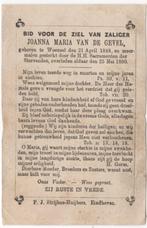 Joanna M. van de Gevel 1848 Woensel + 1890 Woensel, 42 jr, Verzamelen, Bidprentjes en Rouwkaarten, Verzenden