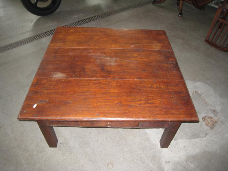Houten salontafel met lade, Huis en Inrichting, Tafels | Salontafels, Gebruikt