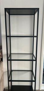 Vittsjö Stellingkast Zwartbruin/Glas - 51x175cm, Huis en Inrichting, Kasten | Stellingkasten, Ophalen of Verzenden, Zo goed als nieuw