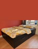 Ikea brimnes 2 persoons bed (160x200cm), Huis en Inrichting, Slaapkamer | Bedden, Ophalen, Gebruikt, Zwart, Tweepersoons