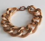 Schakelarmband gouden kleur breed, Sieraden, Tassen en Uiterlijk, Armbanden, Ophalen of Verzenden, Gebruikt, Goud, Overige materialen