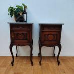 Vintage antieke nachtkastjes bijzetkastjes marmer blad 004, Valkenswaard, Gebruikt, Minder dan 45 cm, Info@flashbackfurniture.nl