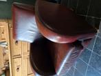 Nog mooie bordeaux lederen stoel, Huis en Inrichting, Stoelen, Ophalen, Gebruikt, Bruin, Eén