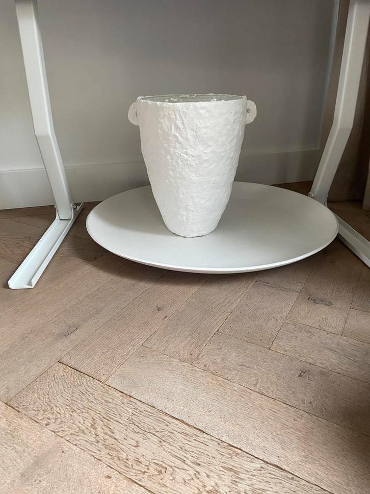 Prachtige naturel schaal en  vaas looklike serax, Huis en Inrichting, Woonaccessoires | Vazen, Gebruikt, Wit, Minder dan 50 cm