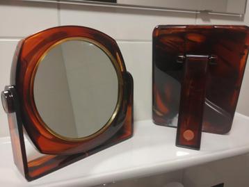 Vintage jaren zeventig lucite spiegel set  beschikbaar voor biedingen