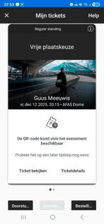 2 golden circle tickets Guus Meeuwis 12 december Antwerpen, Tickets en Kaartjes, Twee personen, December