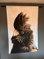 Wandkleed Zwarte Kaketoe - Groot Formaat, Ophalen of Verzenden, Zo goed als nieuw