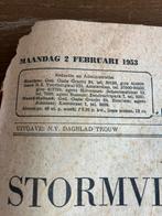 OUDE KRANT TROUW 2 feb 1953 stormvloed, Ophalen, 1940 tot 1960, Krant