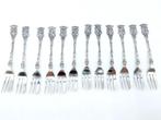 Set met 12 zilveren taartvorkjes, A. Mesker, Schoonhoven, Antiek en Kunst, Verzenden, Zilver