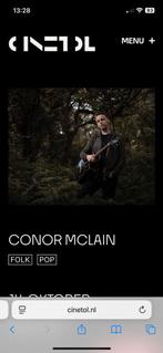 2 Tickets Conor Mclain vanavond in Cinetol, Muziek en Instrumenten, Orkestbanden, Ophalen of Verzenden, Nieuw, Download of E-mail