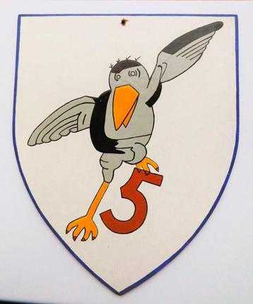 Schild met embleem 5e Heeresfliegerstaffel. 1968. Uniek item beschikbaar voor biedingen