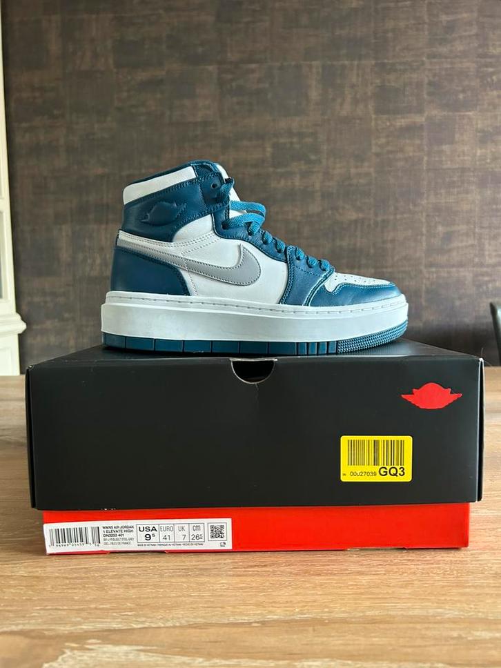 Air Jordan 1 Elevate High Sky J Frans blauw, maat 41 USA 9,5, Kleding | Heren, Schoenen, Zo goed als nieuw, Blauw, Ophalen of Verzenden