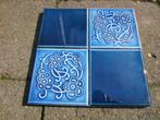 250 stuks Prachtige art nouveau wandtegels twee tinten blauw, Antiek en Kunst, Antiek | Wandborden en Tegels, Ophalen