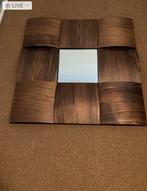 Spiegel notenhout design, Minder dan 100 cm, 75 tot 100 cm, Gebruikt, Ophalen of Verzenden