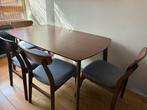 Houten Eettafel met 4 Stoelen, Huis en Inrichting, Ophalen, Gebruikt, 100 tot 150 cm, 50 tot 100 cm