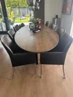 Ovale eettafel van 260x120 eiken gekocht bij kotter wonen, Huis en Inrichting, Ophalen, Zo goed als nieuw