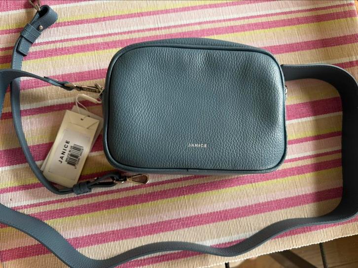 Rundleder crossbody bag JANICE, Sieraden, Tassen en Uiterlijk, Tassen | Damestassen, Nieuw, Handtas, Blauw, Ophalen of Verzenden