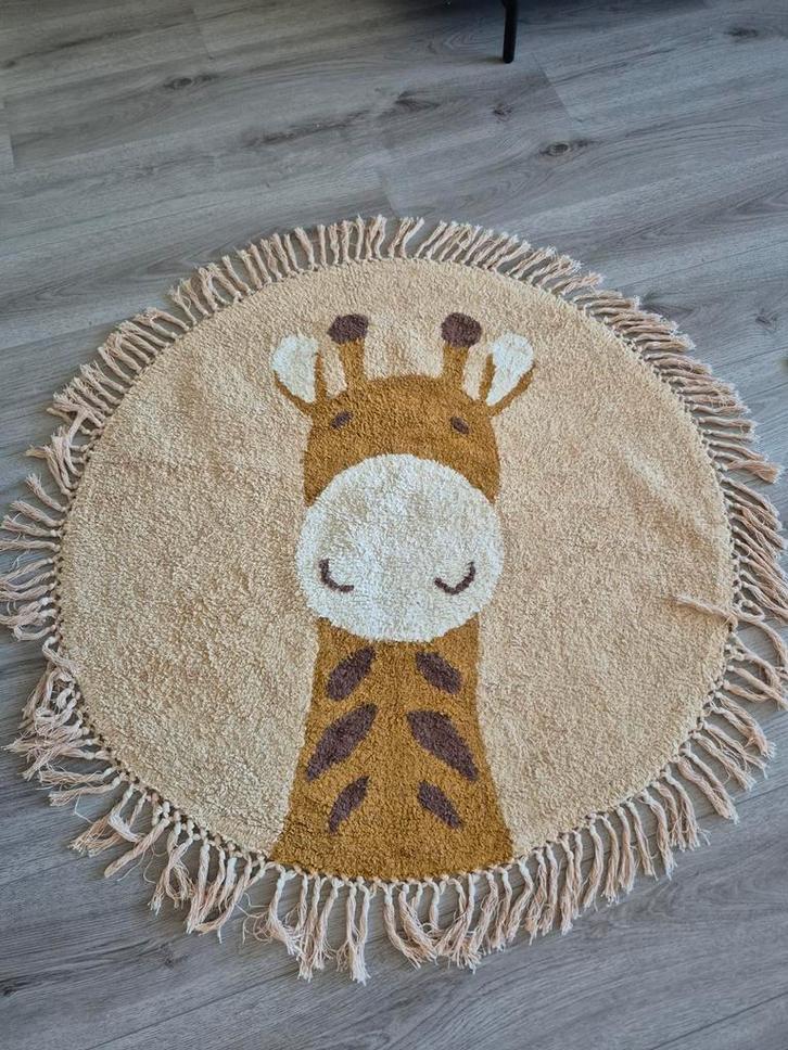 Rond vloerkleed prenatal Giraf in beige, Kinderen en Baby's, Speelgoed | Speelkleden, Zo goed als nieuw, Ophalen