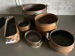 Set koperen en bronzen potten, diverse maten, Ophalen of Verzenden, Koper