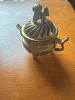 Bronzen wierookvat met leeuw, Ophalen of Verzenden, Brons