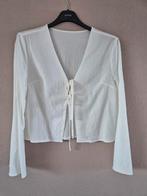 Witte katoenen blouse met lange mouwen - Maat L, Ophalen of Verzenden, Nieuw, Maat 42/44 (L), Wit